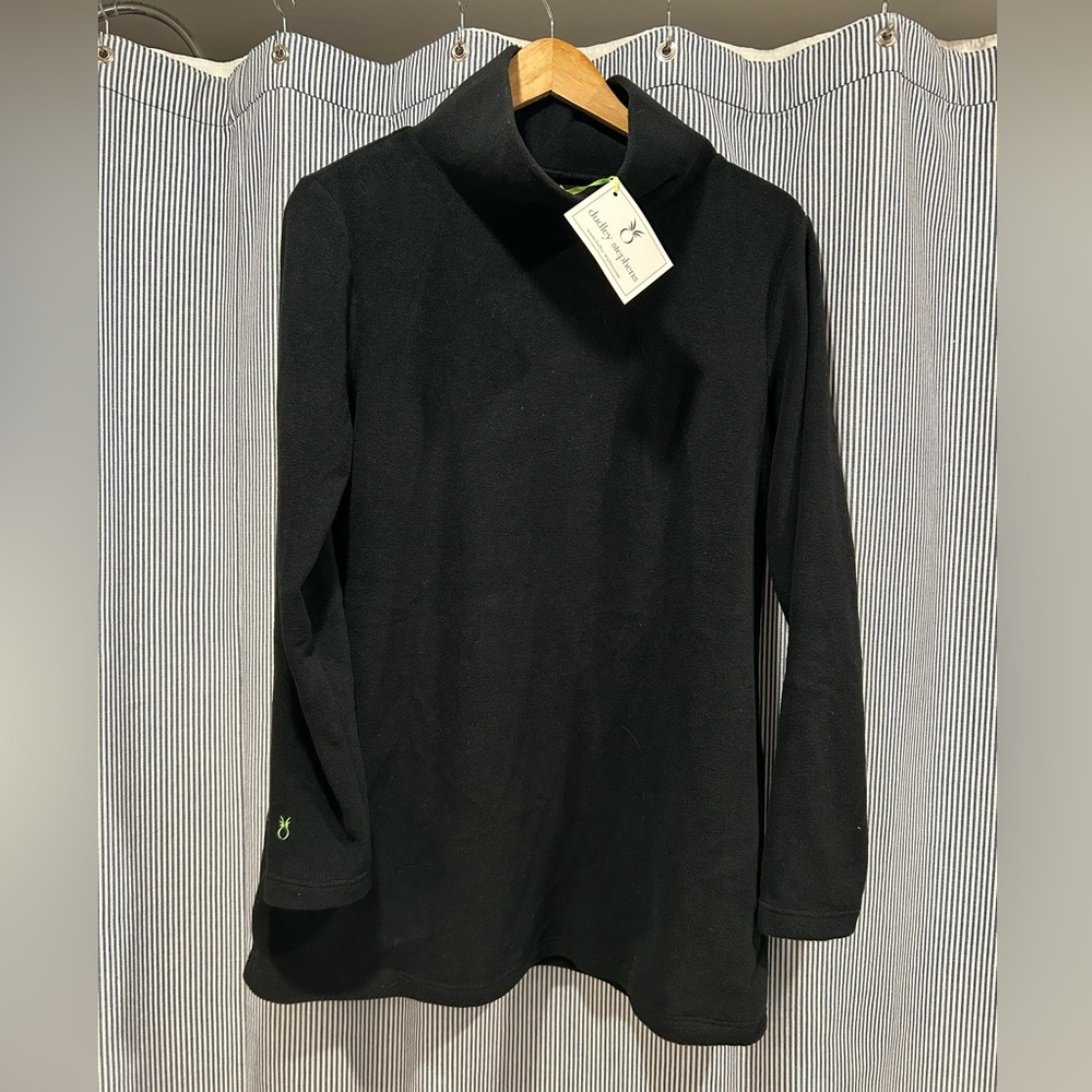 Dudley Stephens Cobble Hill Turtleneck Fleece / Size Large / NWT / Black